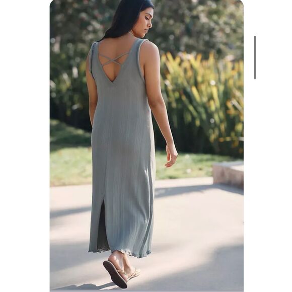 Anthropologie Daily Practice Ribbed Sweater Midi Dress 2X Sleeveless Knit Maxi - Picture 10 of 16